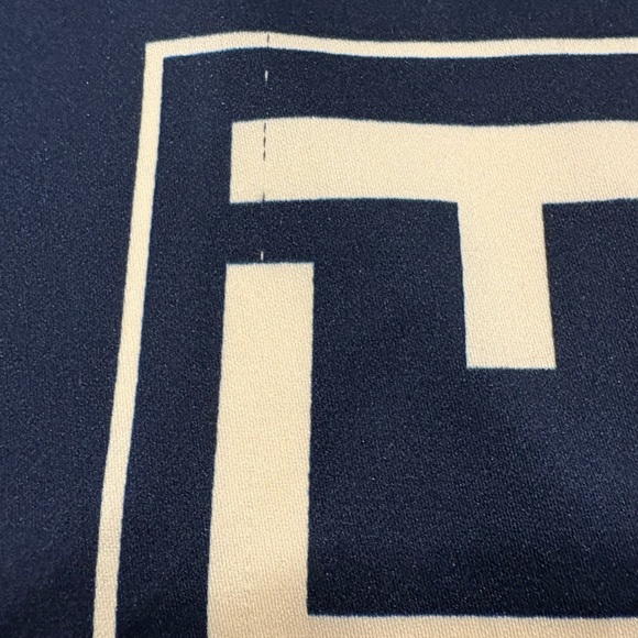 Vintage Designer Inspired Silk Feel Scarf Navy Blue Zucca Square Made in Italy - Picture 3 of 11